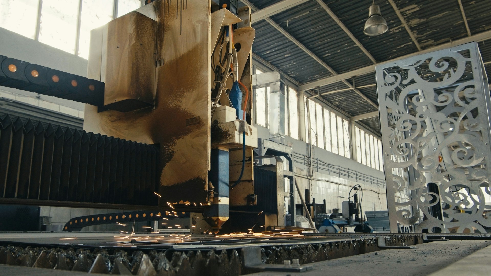Forge Laser Cutting workshop, CNC laser machine in operation, Warkworth
